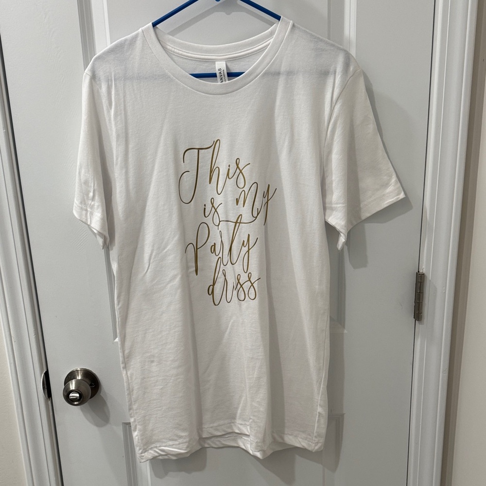 Bella Canvas White Tee with Gold Print